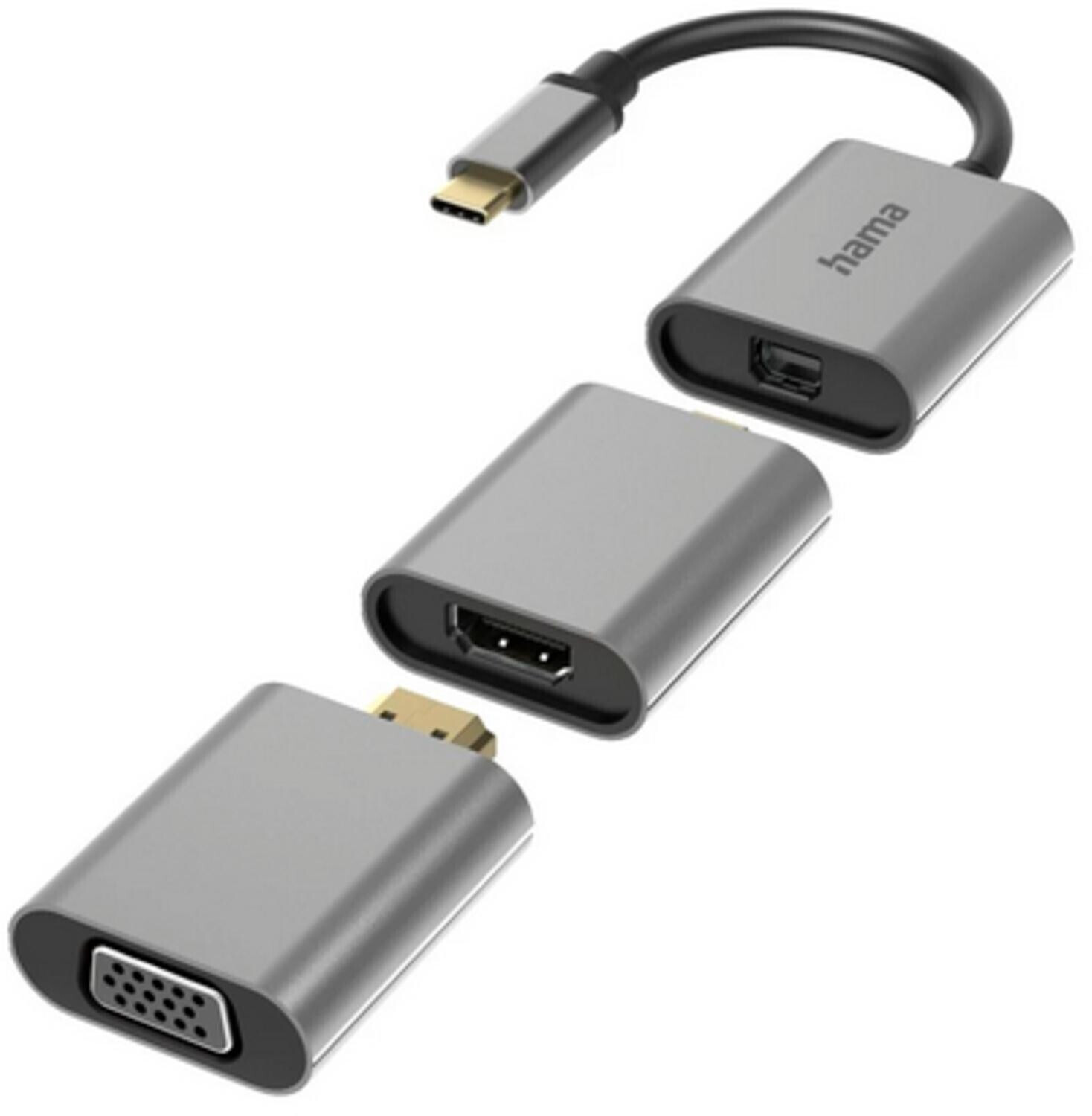 Photos - Cable (video, audio, USB) Hama 6in1 USB-C/Mini-DisplayPort/HDMI/VGA-Adapter 200306 