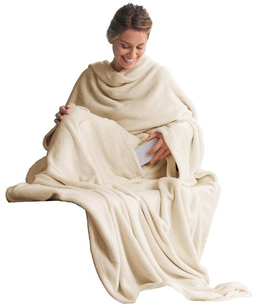 CelinaTex TV blanket XL sleeve blanket 170x200 cream white polyester