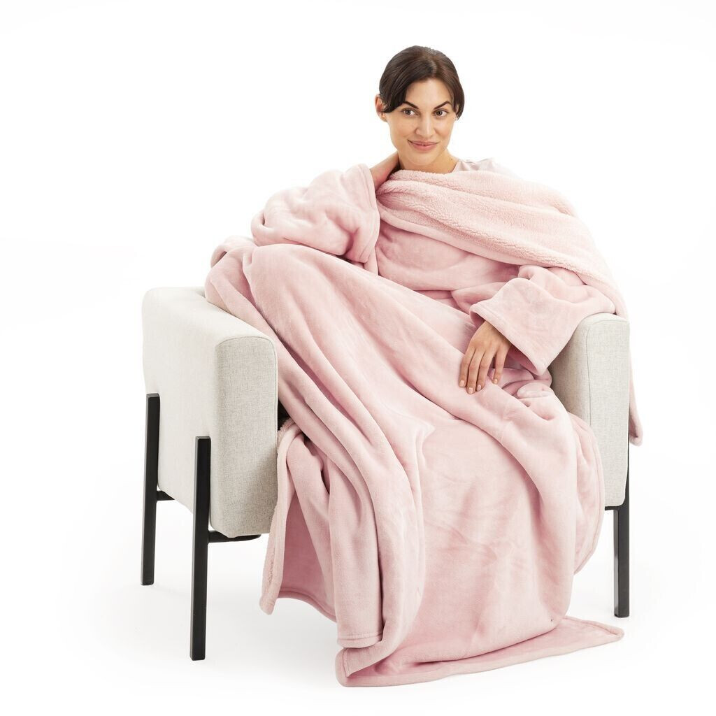 HOMELEVEL Blanket 200x150 cm - XL cuddly blanket to put on microfiber - TV blanket light pink