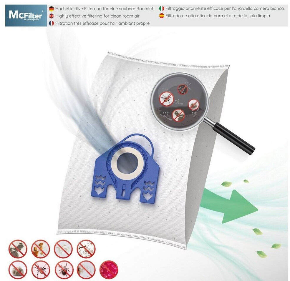 McFilter  16 sacs à poussière adaptés aux aspirateurs Miele FJM série S2  S3 S4 S5