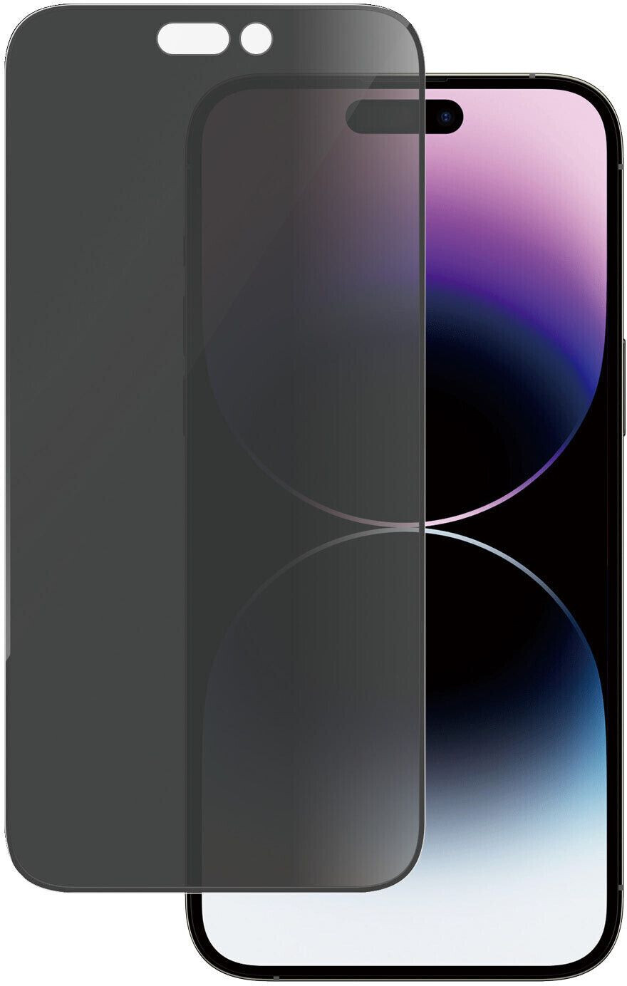 PanzerGlass Tempered Glass for Entire Display PanzerGlass Ultra-Wide Fit Privacy for iPhone 14 Pro Max, Tinted with Black Frame