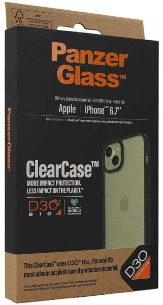 PanzerGlass Antibakterielle Schutzhülle PanzerGlass ClearCase für Apple iPhone 15 Plus,Schwarz, Bild 8