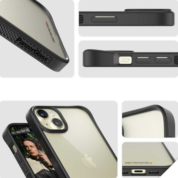 PanzerGlass Antibakterielle Schutzhülle PanzerGlass ClearCase für Apple iPhone 15 Plus,Schwarz, Bild 9