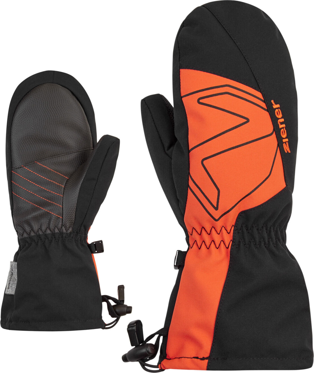 Ziener Levin GTX Mitten Junior, Muffole da Sci/Sport Invernali, Impermeabili, Traspiranti Bambini, Nero/Grigio Inchiostro Mimetico, 7.5