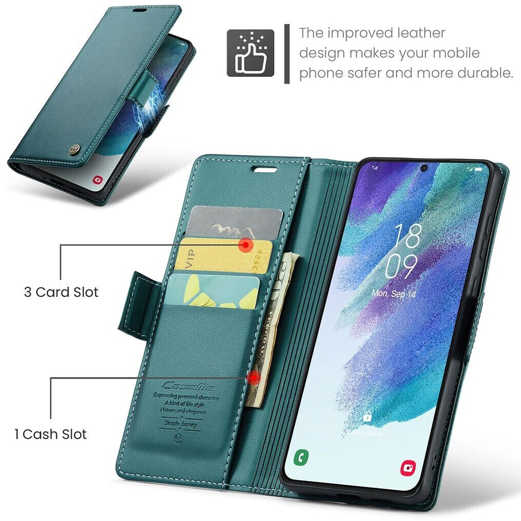 Handyhülle Für Fairphone 6 – Leder-Optik Mit Magnetverschluss, Kartenfächern Und Standfunktion, Dunkelgrün