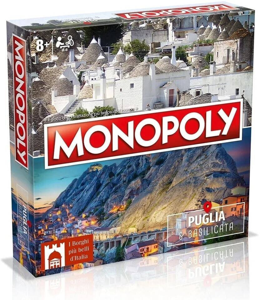 Winning Moves Monopoly Puglia & Basilicata Board Games, Adult Board Games, Board Games For 2, 2 To 6 People, Age 8