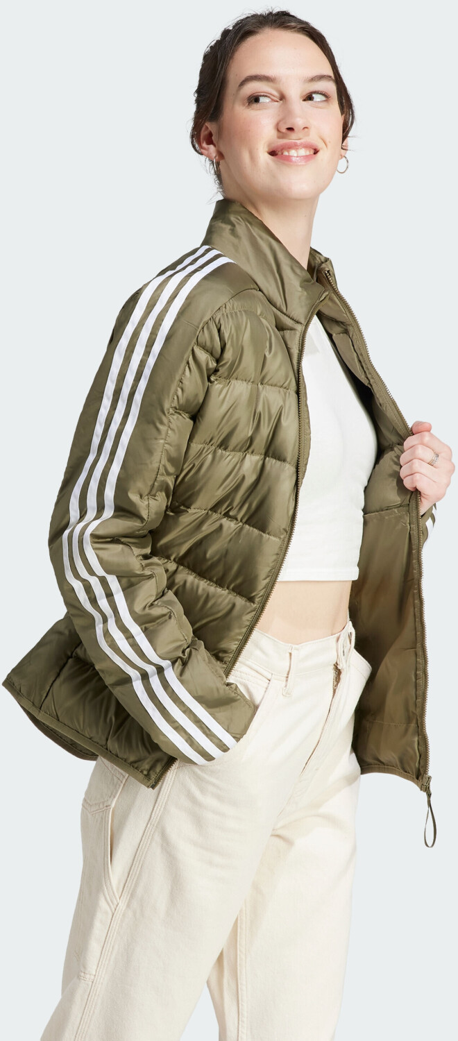 Adidas Woman Essentials 3 Stripes Light Down Jacket olive strata IK3229 ab 59 99 Preisvergleich bei idealo