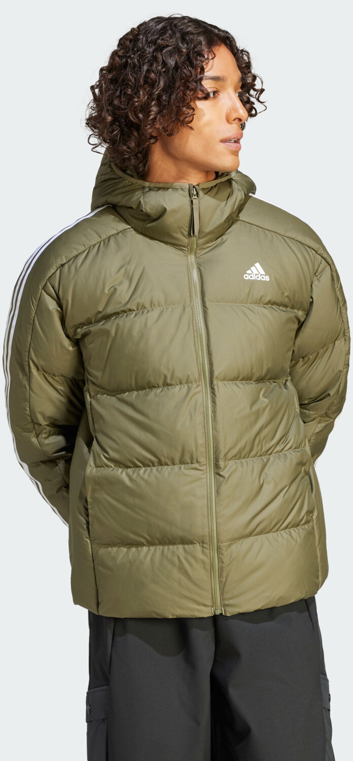 Adidas Man Essentials Midweight Hooded Down Jacket olive strata