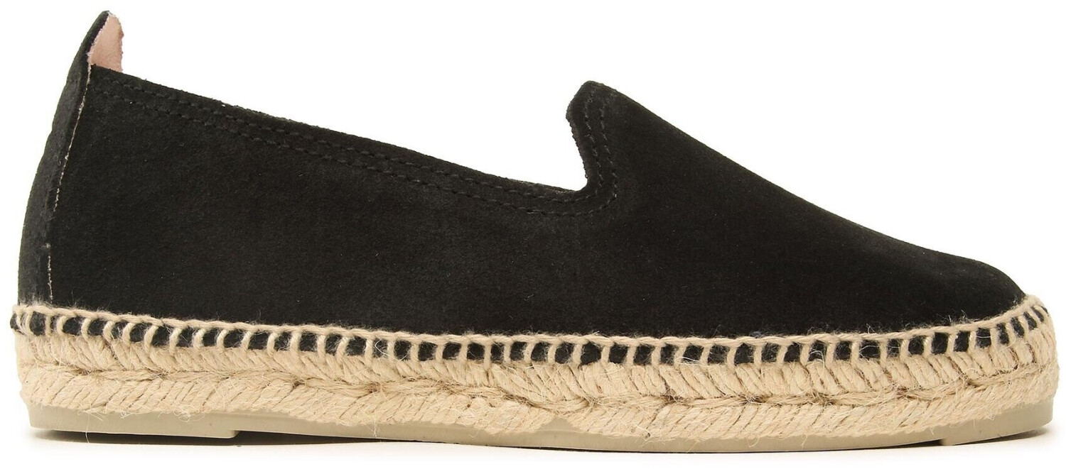 Manebi Suede Flat Espadrilles Black