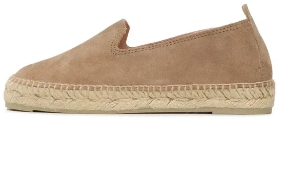 Manebi Suede Flat Espadrilles Champagne Beige