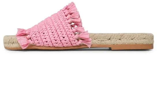 Manebi Fringed Knots Raffia Jute Sandals V 2.9 Y0 Bold Pink