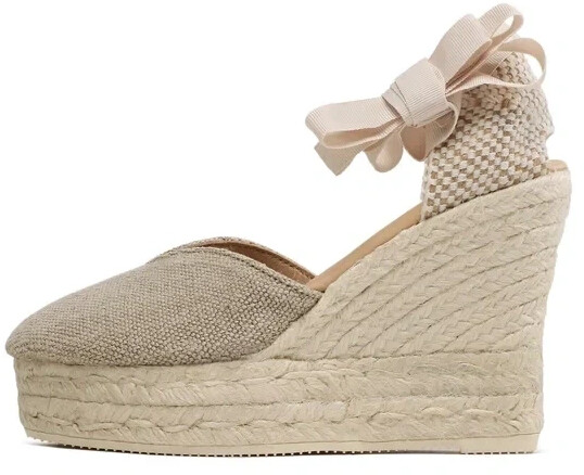 Manebi Heart-Shaped Wedge Espadrilles O 7.1 WH Natural