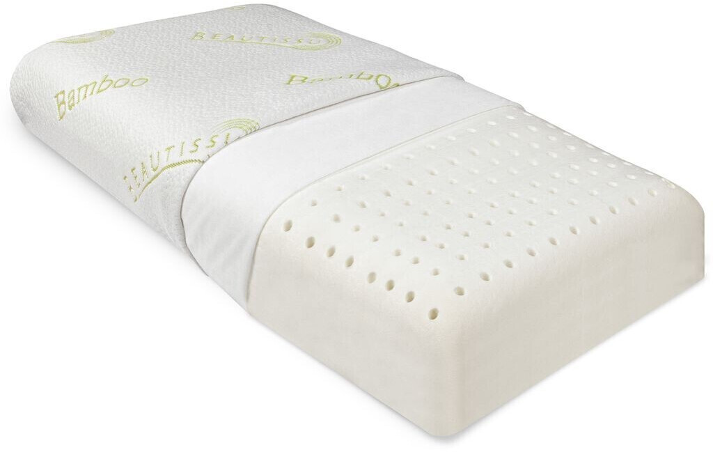 Beautissu Memory foam neck support pillow bamboo 65x40x14cm