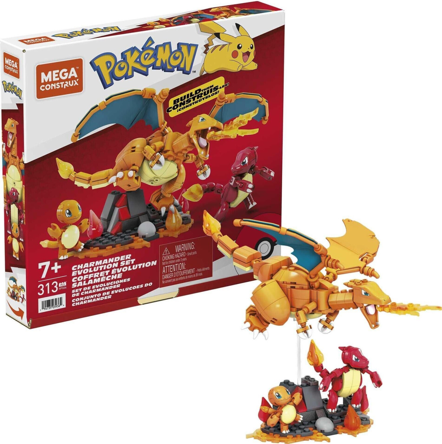 Mega Construx Pokémon Charmander Evolution Set (HFG06)
