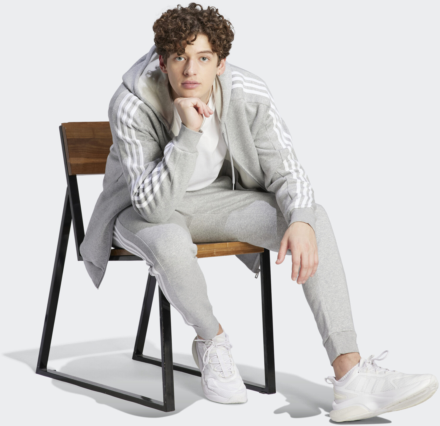Adidas Man Essentials 3 Stripes Full Zip Hoodie medium grey heather IJ6479 ab 48 76 Preisvergleich bei idealo
