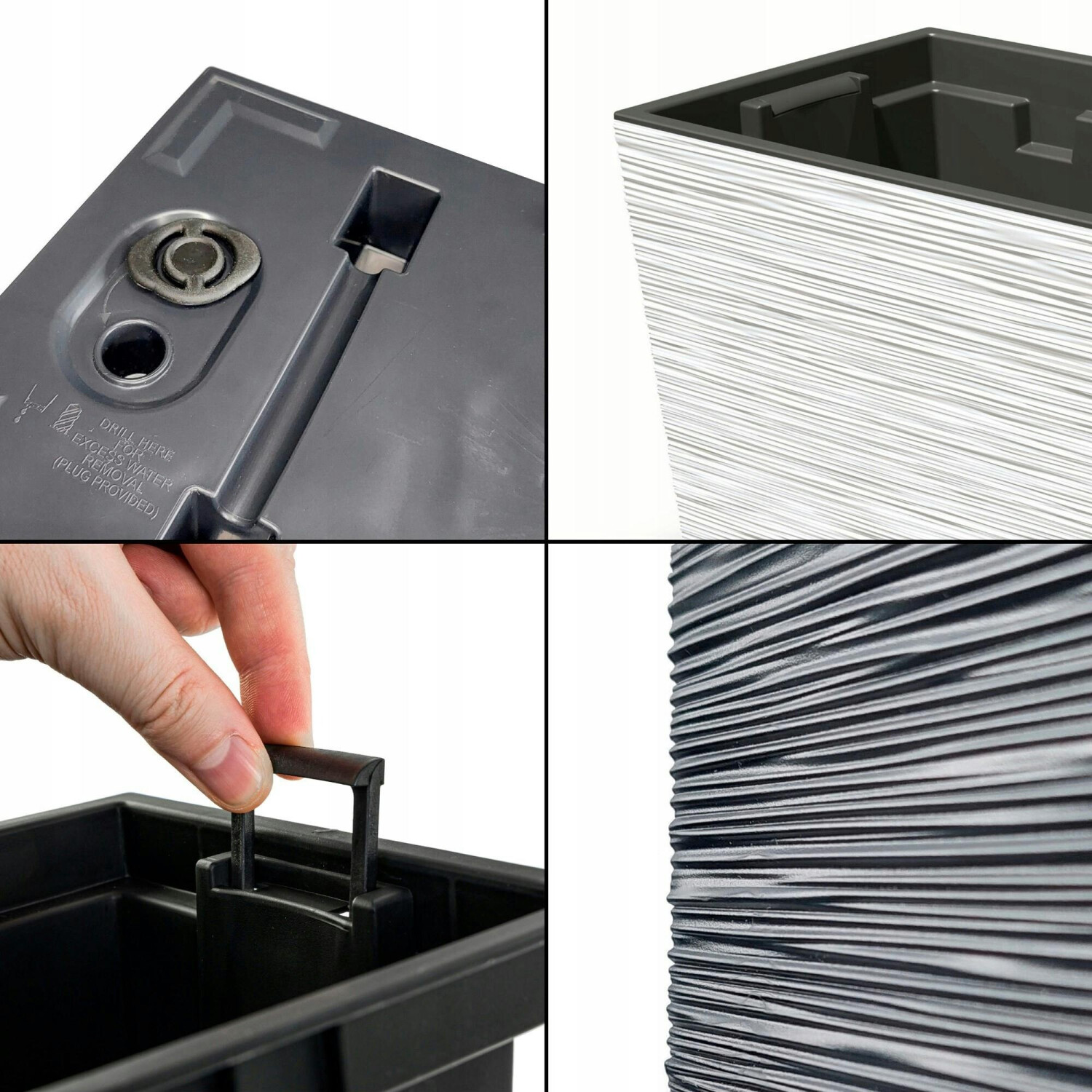 Prosperplast Prosperplast Furu Case Tower Flower 58 cm white - view 10