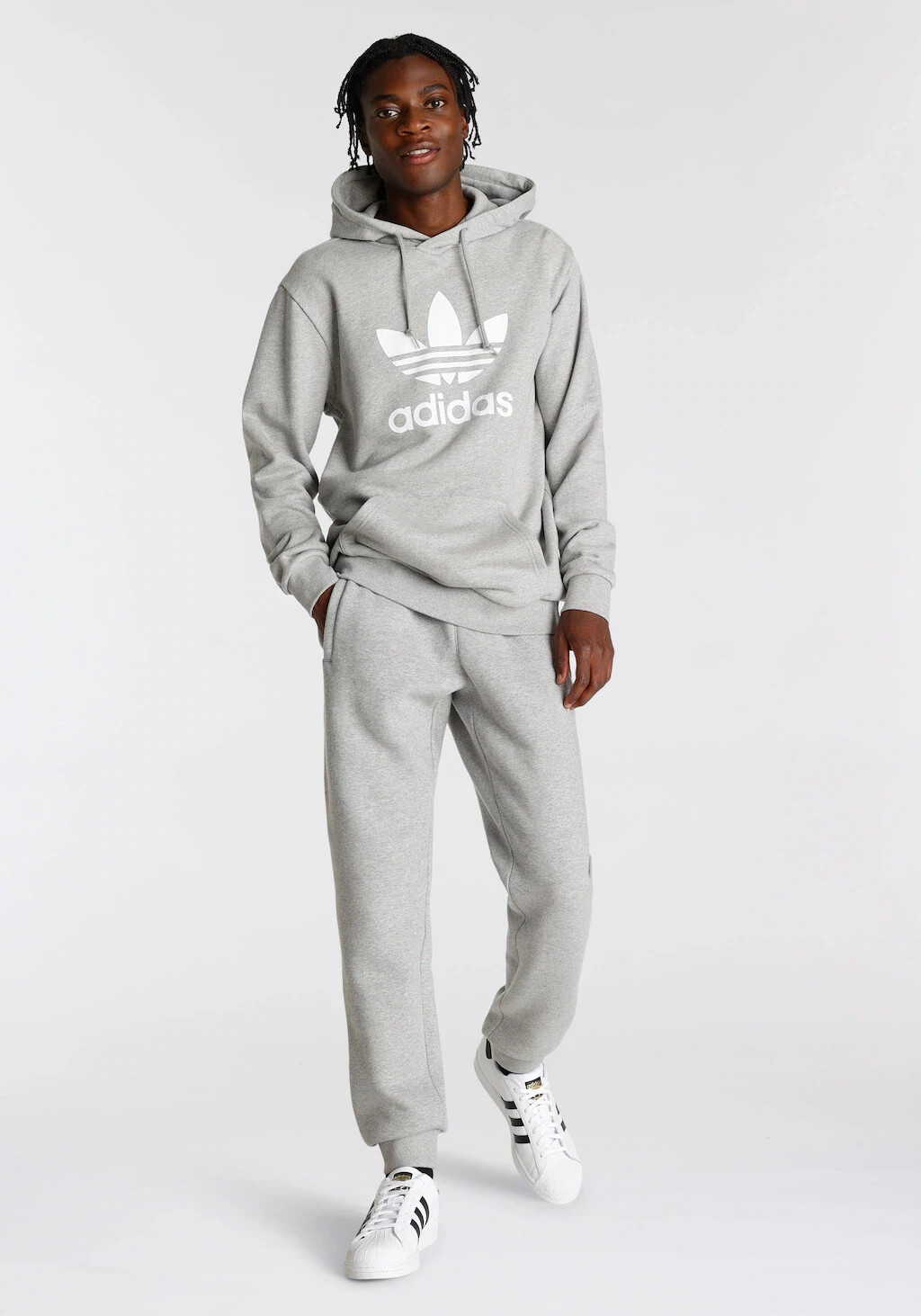 Trefoil adicolor € | desde grey precios Compara Sweatshirt heather medium idealo (IA4884) 33,99 Adidas Classics en