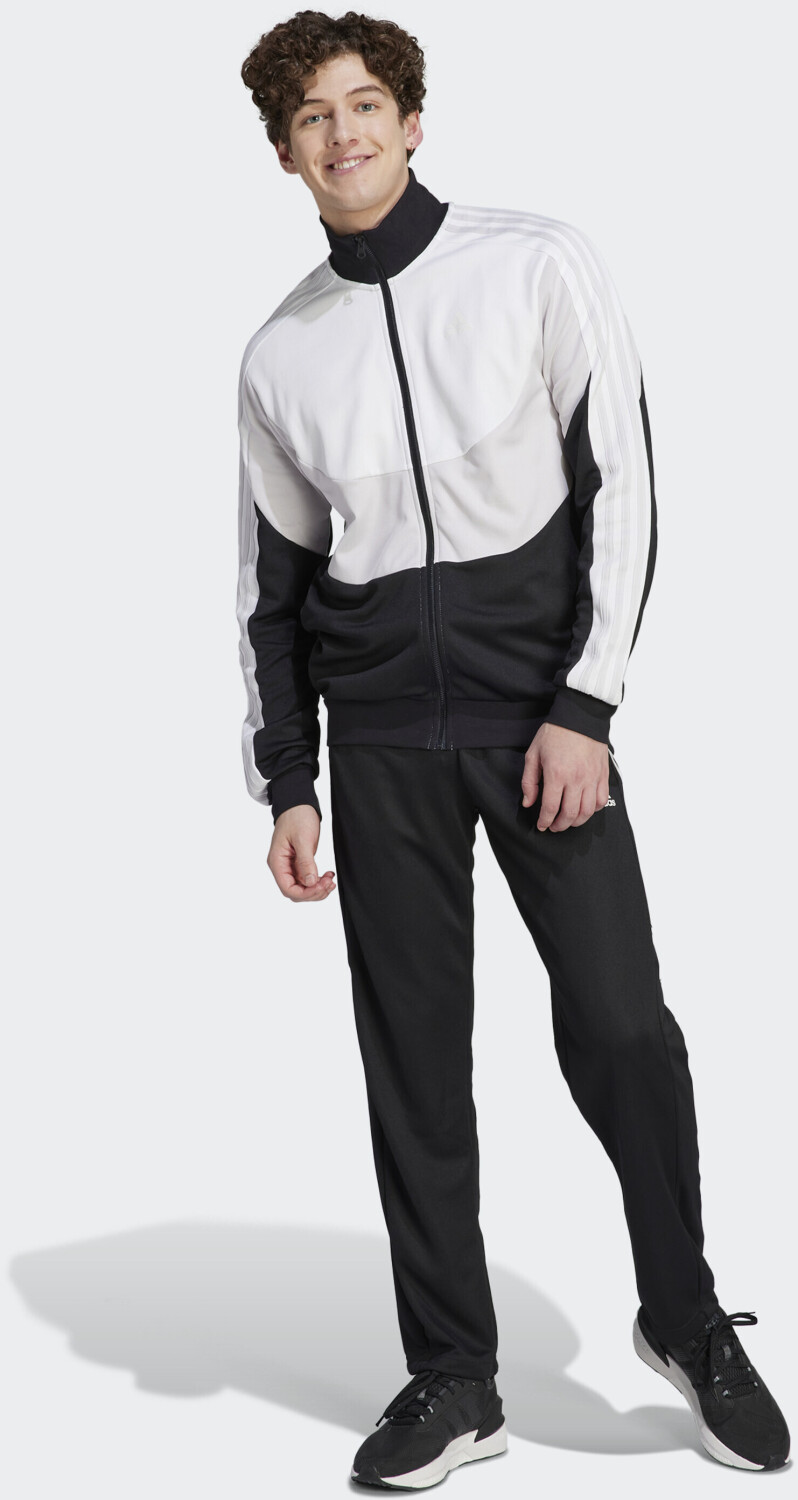 Black and white adidas tracksuit mens online