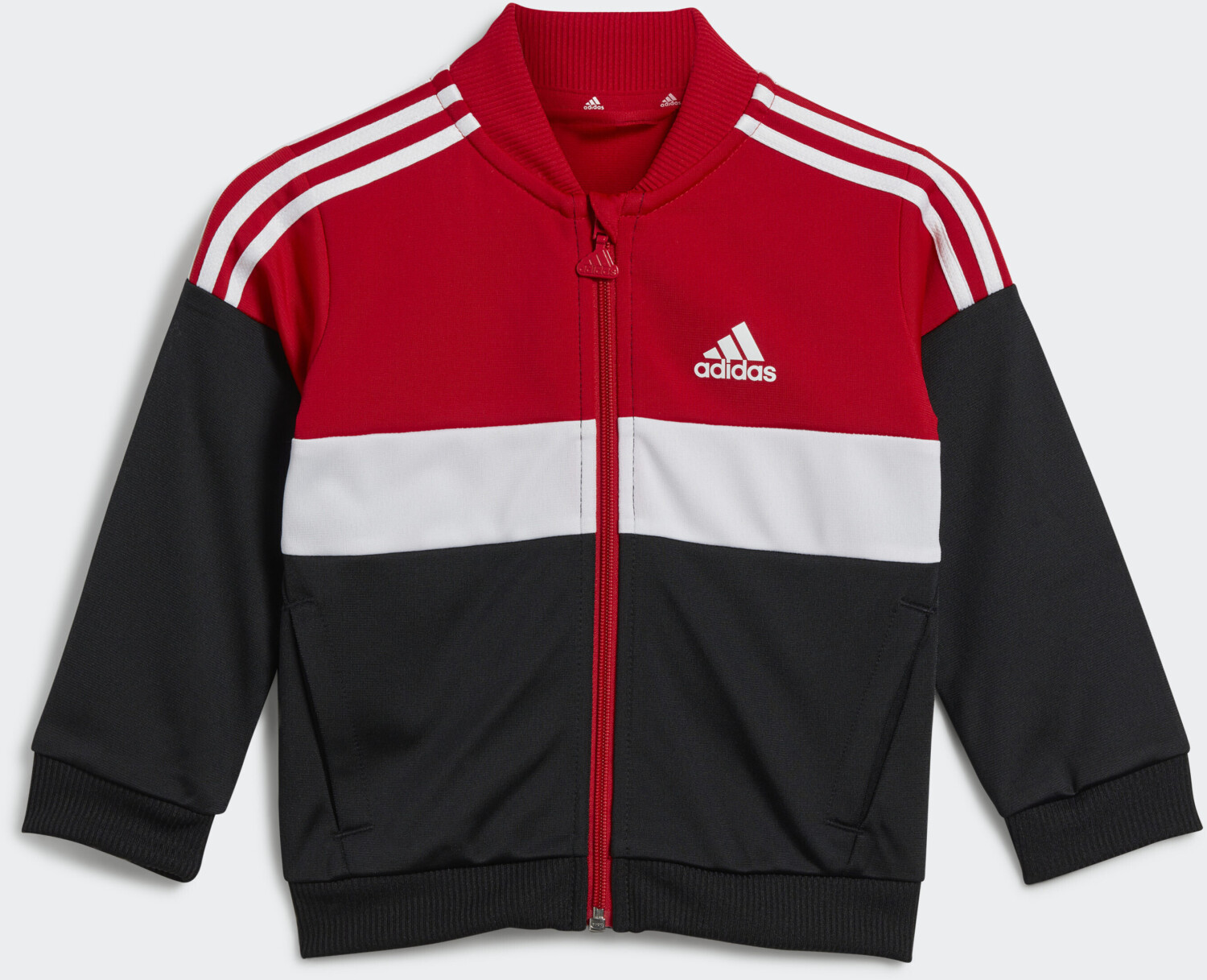 Black adidas tracksuit red stripes online