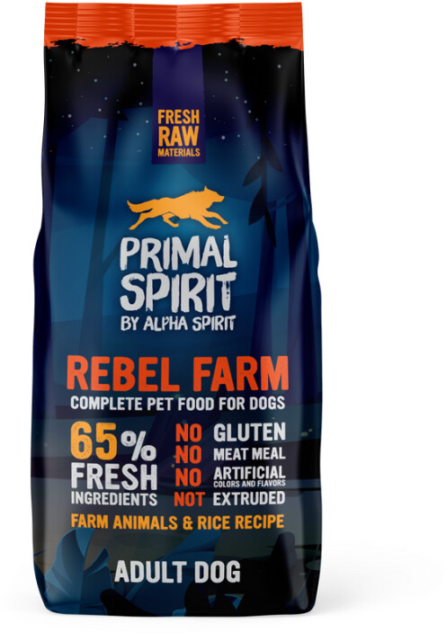 Alpha Spirit Primal 65% Rebel Fram Adult Dog 12 kg