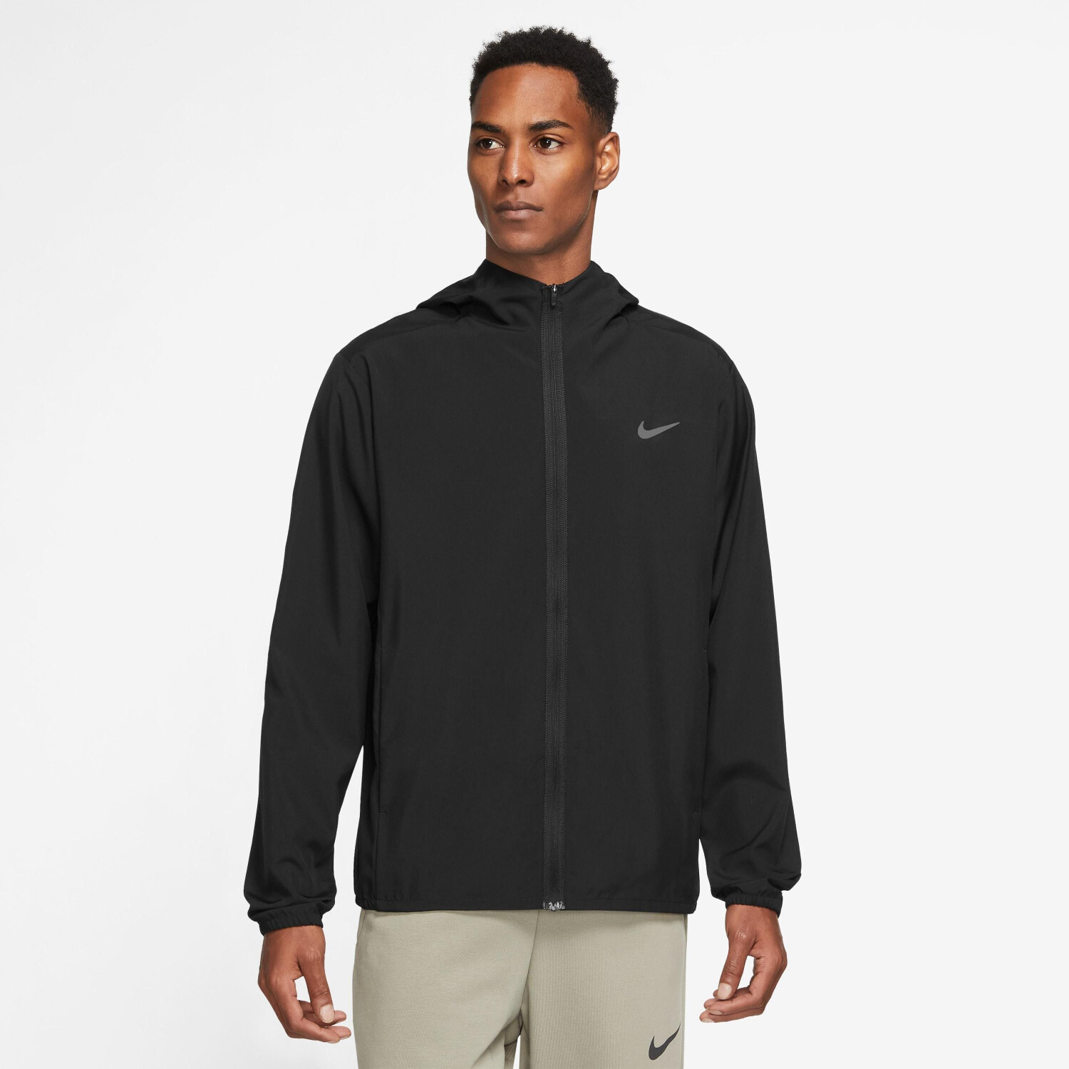 Nike mens best sale running jacket black
