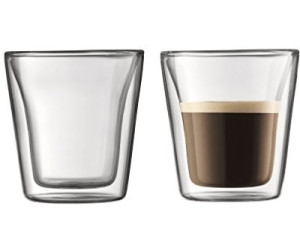 Relaxdays Tasses à café double paroi, lot de 2, verre borosilicate