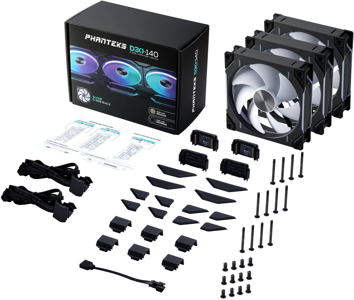 Phanteks PH-F140D30 Regular Black 140mm 3-pack
