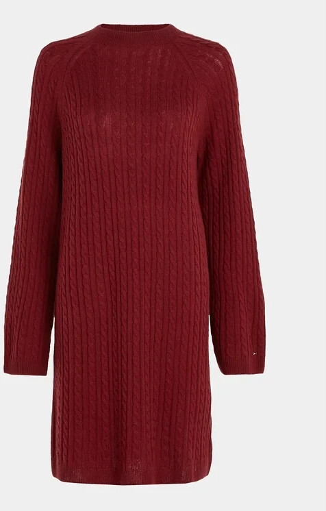 Tommy Hilfiger Cable Knit Wool Relaxed Jumper Dress (WW0WW39927)
