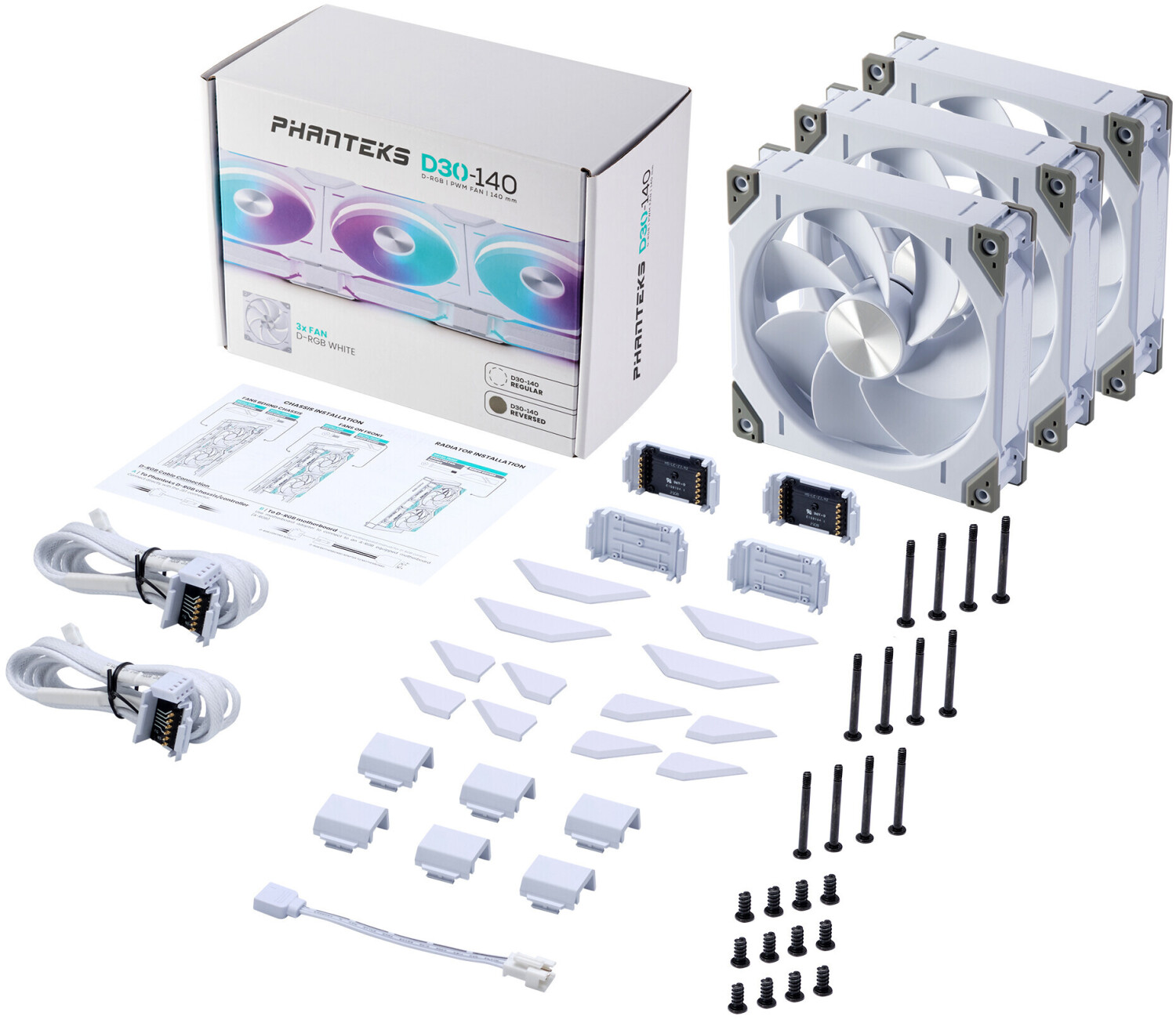Phanteks PH-F140D30 Reverse White 140mm 3-pack