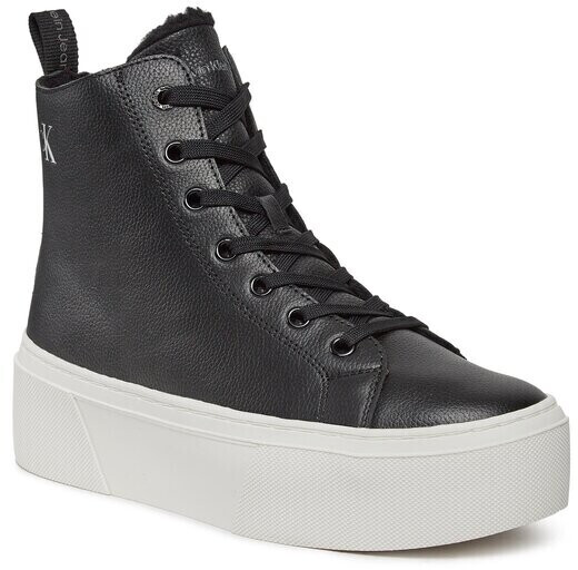 Calvin Klein Cupsole Flatform Mid Wl Lth Wn YW0YW01180 Black/Bright White BEH