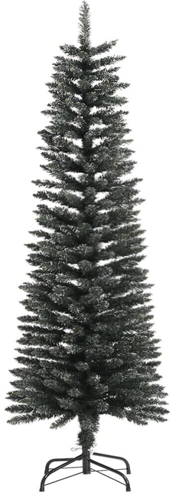 vidaXL Sapin de Noël artificiel mince avec support vert 120 cm
