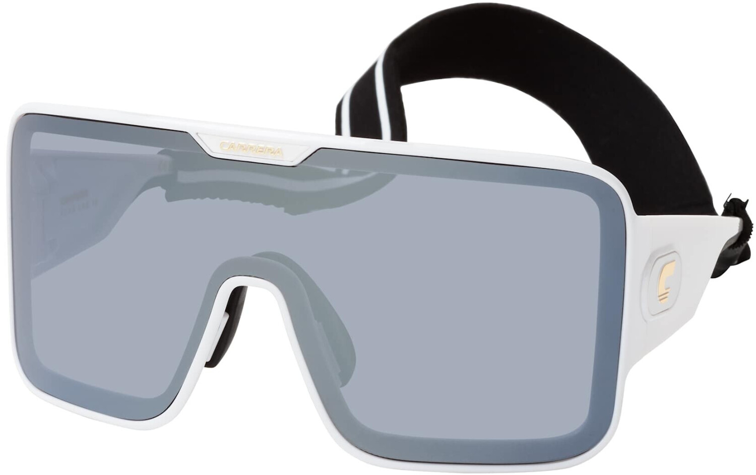 Carrera Flaglab 15 Sunglasses – White/Black Metal & Plastic Frame With Blue Mirrored Lenses