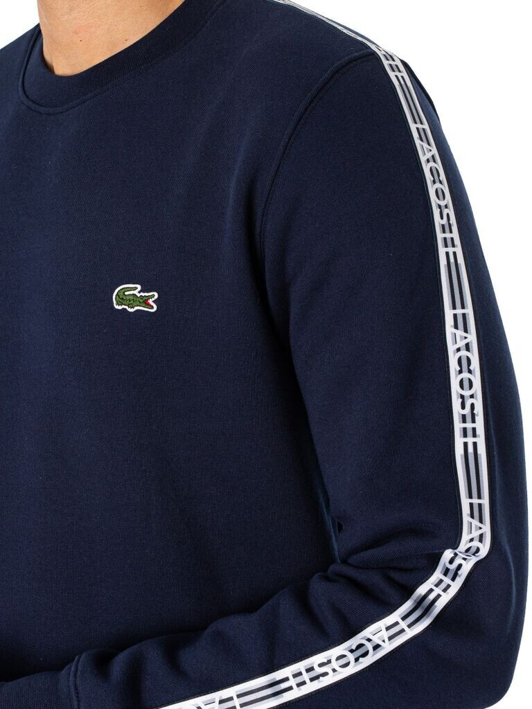 Lacoste Herren mit Preisvergleich (SH5073) 70,00 blau € bei Logostreifen Flanell navy | ab Jogger-Sweatshirt aus