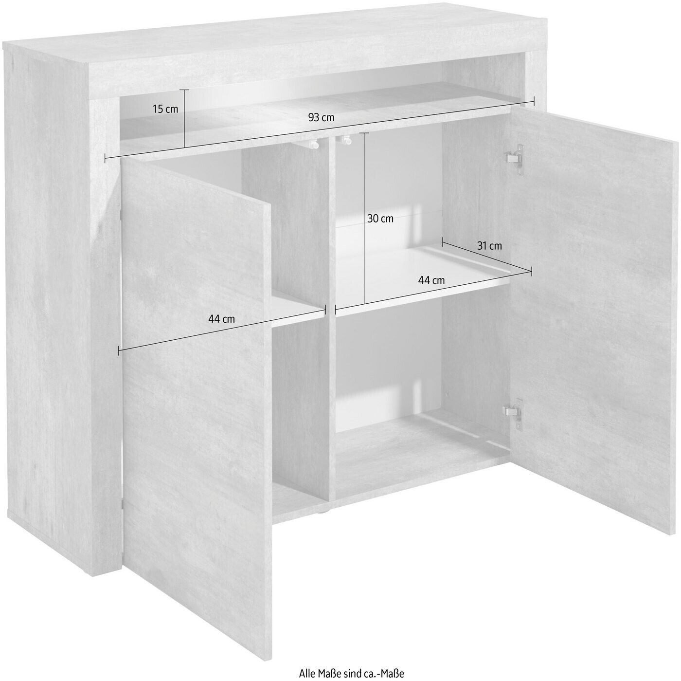 Borchardt-Möbel Santa Fe 107x89cm hochglanz-weiß ab 183,99 € |  Preisvergleich bei | Aktenschränke