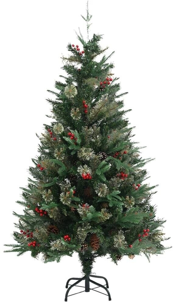 vidaXL Sapin de Noël avec pommes de pin Vert PVC et PE