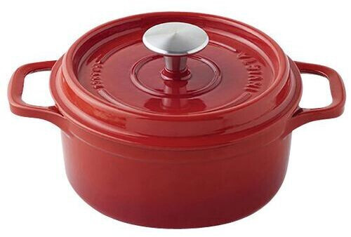 Invicta Cocotte en fonte ronde 22 cm rouge