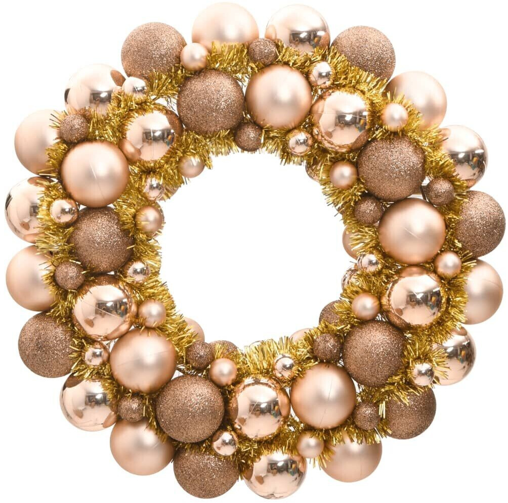 vidaXL Christmas Door Wreath rose gold 45 cm