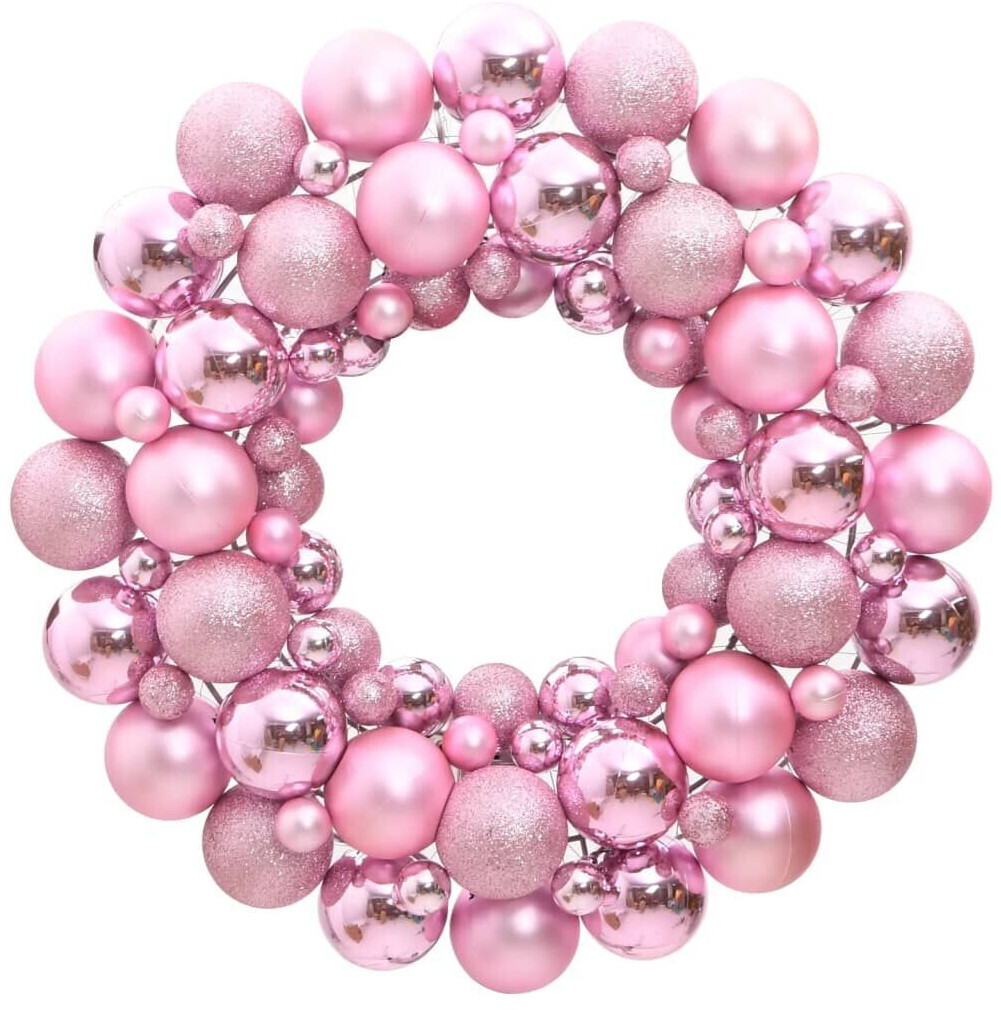 vidaXL Christmas Door Wreath pink 45 cm
