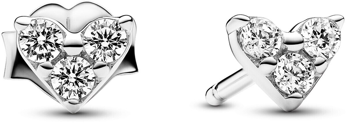 Pandora Triple Stone Heart Earrings (263003C01) silver