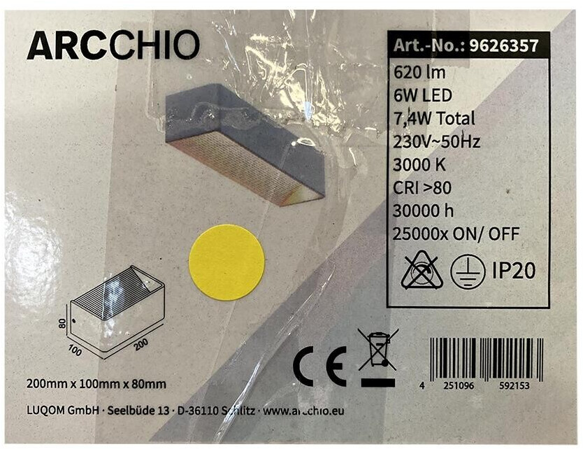Arcchio LED wall light KARAM LED/6W/230V