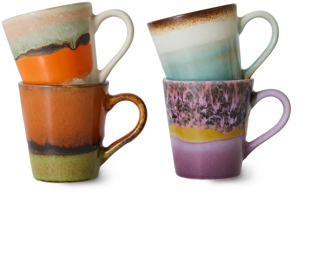 HKliving 70's Ceramic Espresso Tasse - 4er Set - retro - 4er-Set: 80 ml - 5,8x8x6,2 cm ab 24,95 € (Oktober 2026)