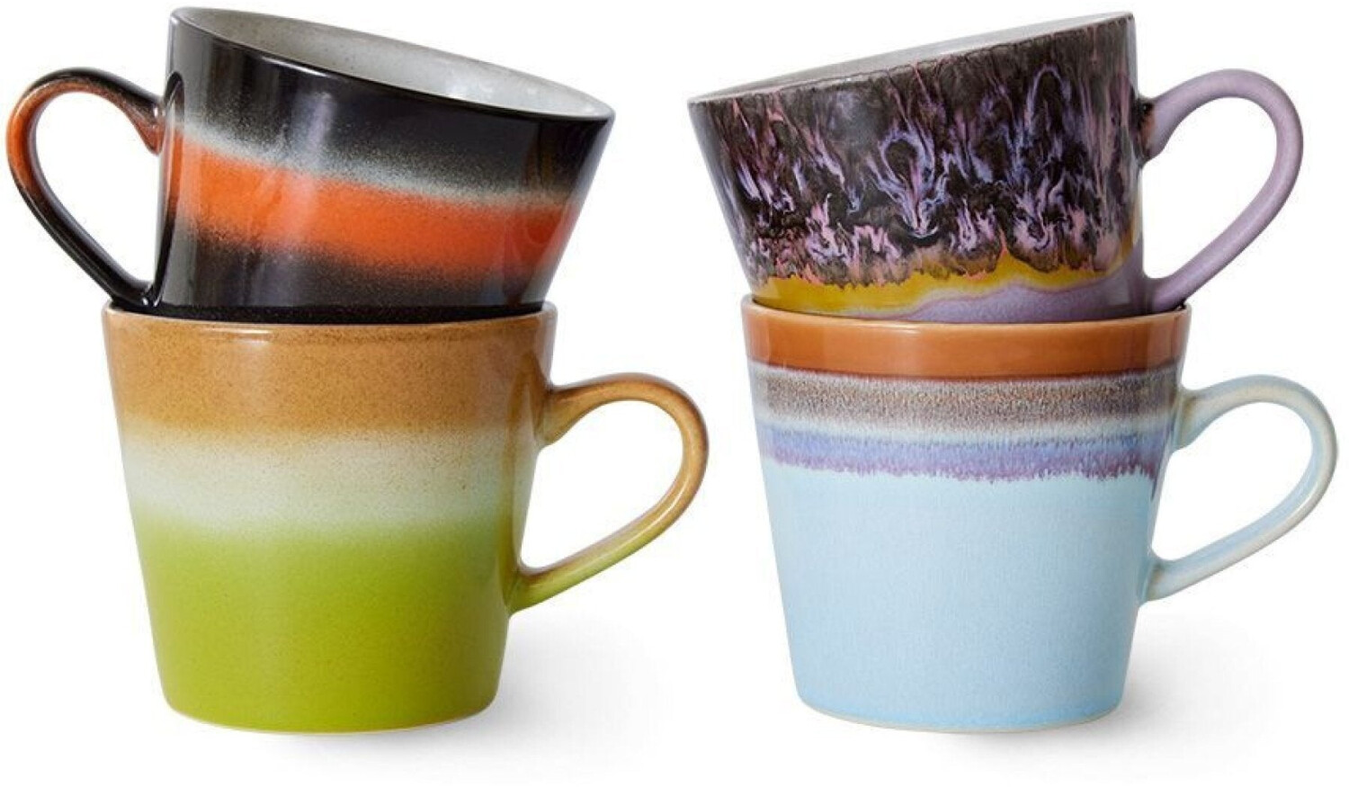 HKliving Ceramic 70's Cappuccino-Tasse - 4er-Set - solid - 4er-Set: 300 ml - Höhe 8,5 cm ab 39,95 € (Oktober 2026)