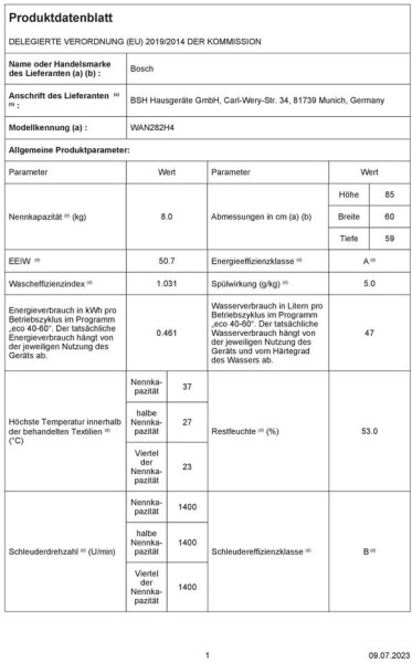 Bosch WAN282H4, Bild 7