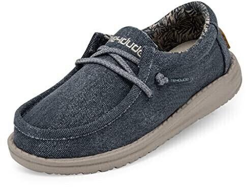 Dude Wally Youth Blue Moccasin-Style
