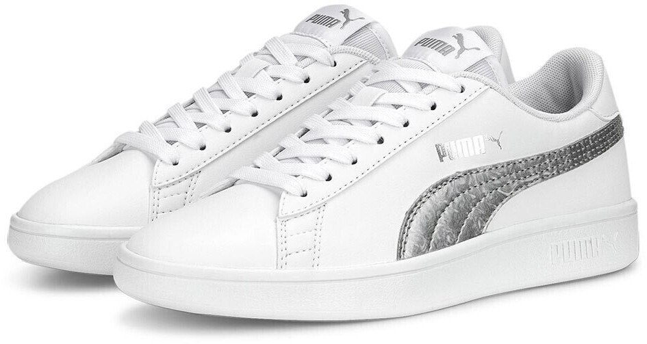 Puma Smash v2 Metallics Kids (389682) puma white/glacial gray/puma silver
