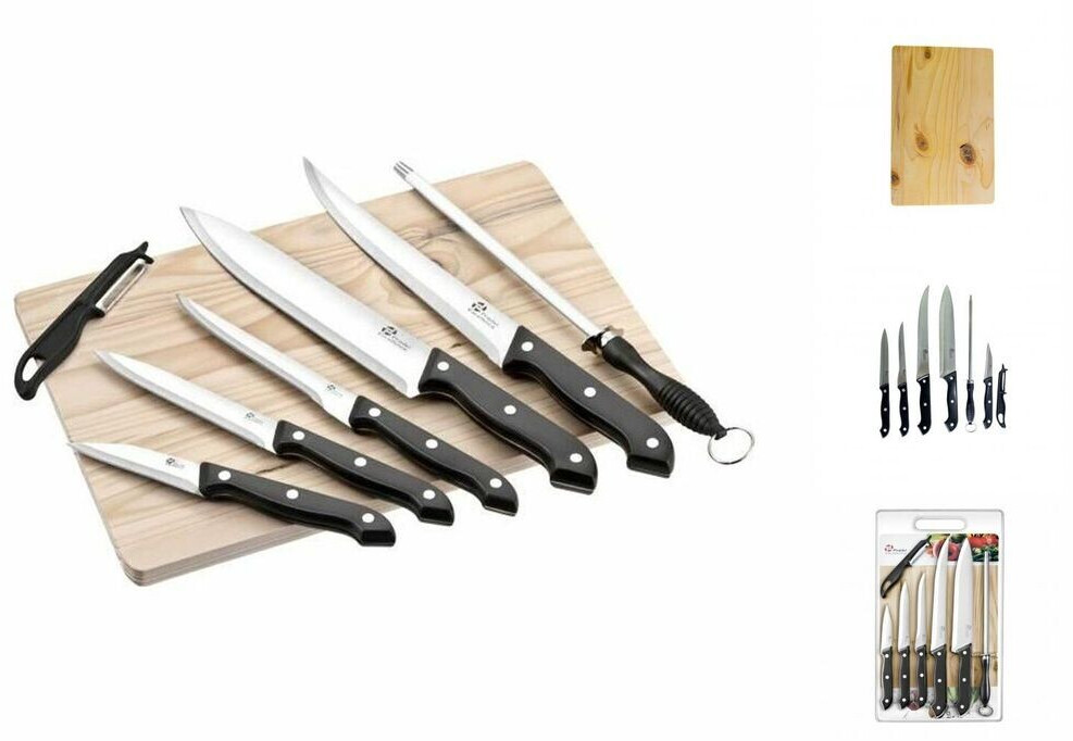 Pradel excellence planche en bois avec 5 couteaux de cuisine, un