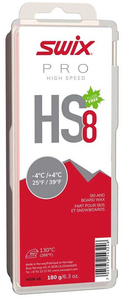 Swix Hs8 -4ºc/+4ºc 180g Board Wax red/white