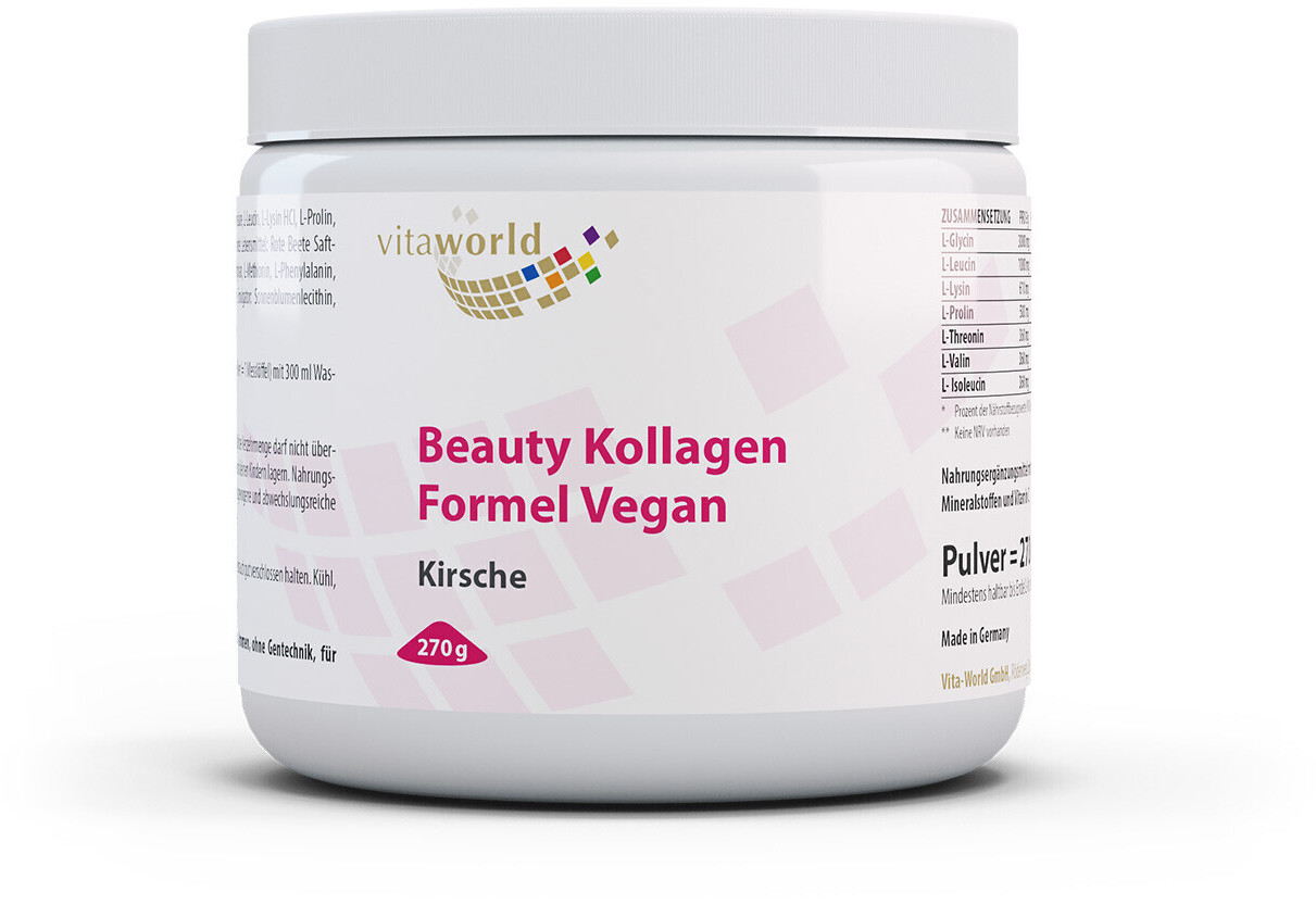 VitaWorld Beauty Kollagen Formel Vegan Pulver Kirsche (270 g) ab 34,11