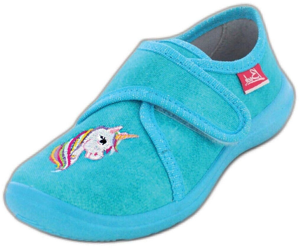 C. H. Beck Girls unicorn low slippers turquoise