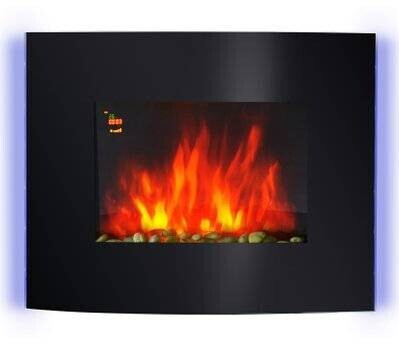 HomCom Cheminée électrique murale LED (70012741) noir